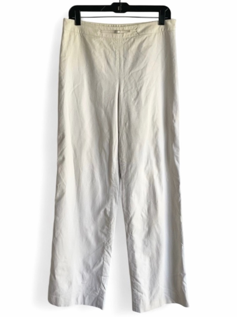 Ann Taylor Ivory Flat Front Cotton Blend Straigh Leg Pants Size 10